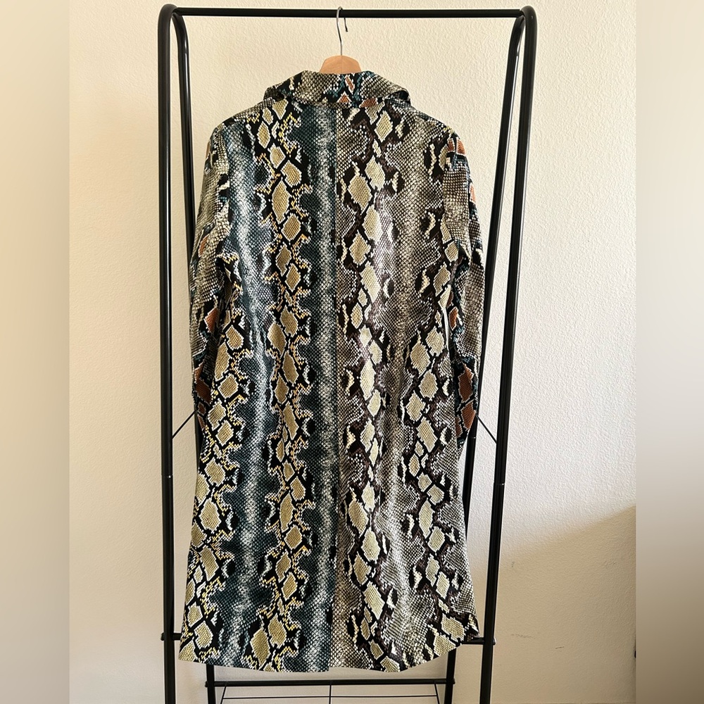 French Connection Snakeskin Print Trench Coat Lon… - image 6